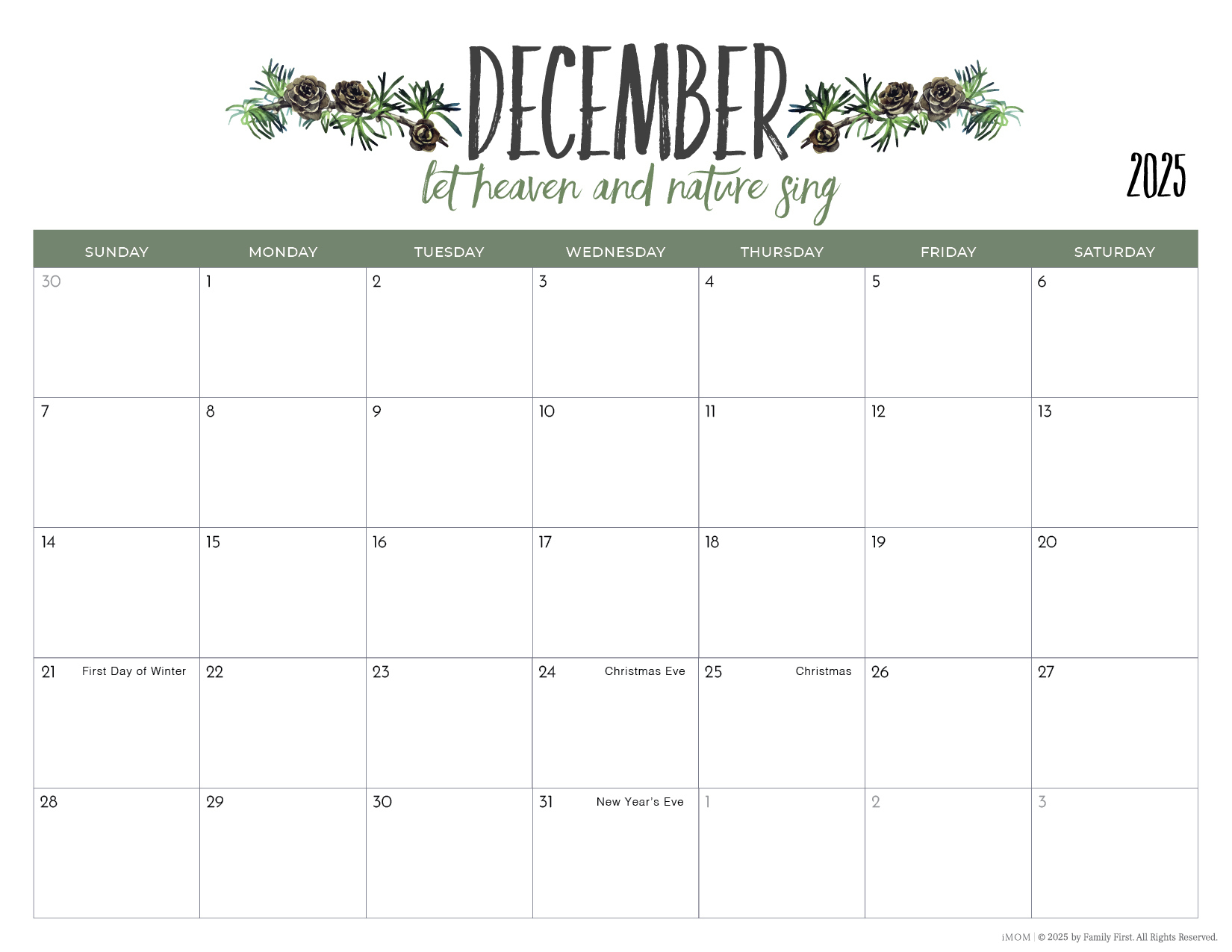 2025 Printable Calendars2025-2026 Printable Calendars For Moms - Imom in Imom Printable Calendar December 2025