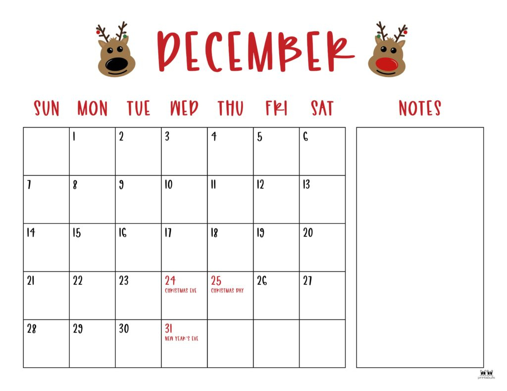 December 2025 Calendars - 107 Free Printables | Printabulls pertaining to Free Printable December 2025 Christmas Calendar