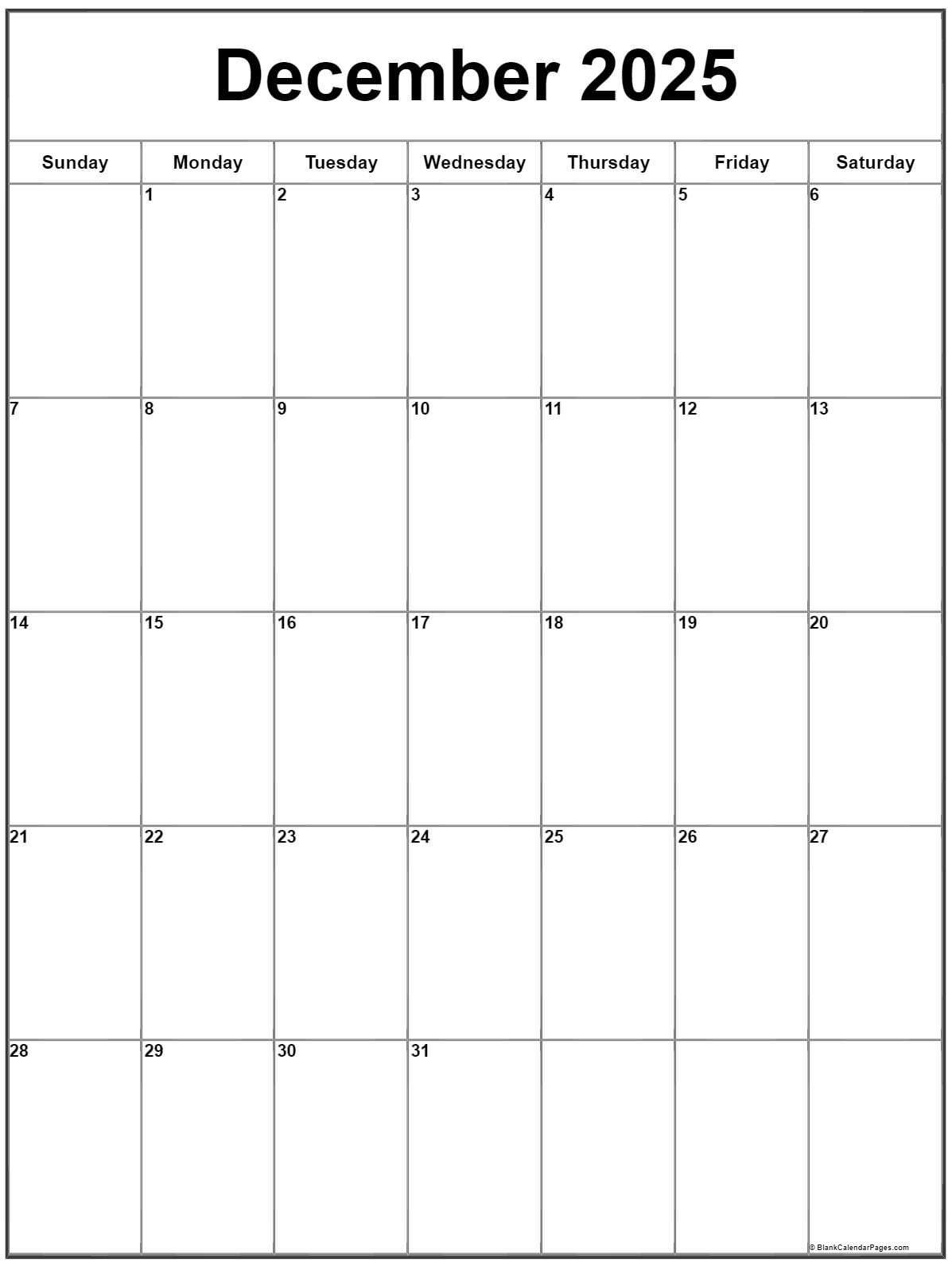 December 2025 Vertical Calendar | Portrait inside Printable December 2025 Calendar Portrait