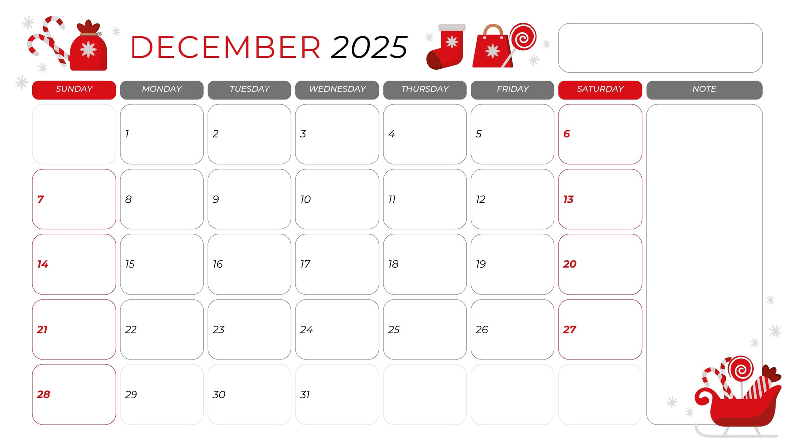 Free, Printable December 2025 Calendar Templates | Canva inside December 2025 Calendar Christmas Printable